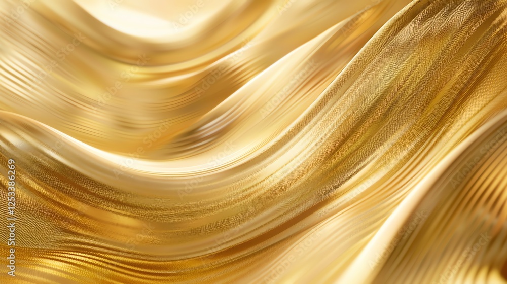 Poster golden waves. the image shows an abstract background with golden waves. the waves are smooth and flo