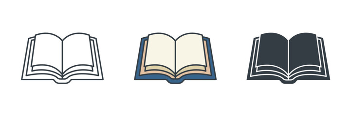 Open Book icon symbol vector illustration isolated on white background