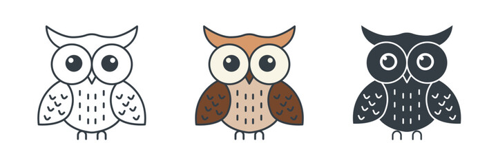 Owl icon symbol vector illustration isolated on white background