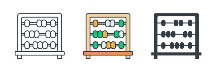 Abacus icon symbol vector illustration isolated on white background
