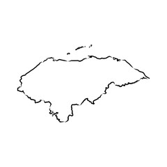 Fototapeta premium Honduras Map vector template sketch illustration
