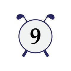 Letter 9 Hockey Badge Logo Design