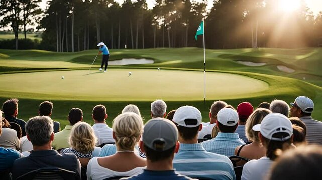Audience at a golf match.