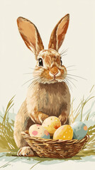 Charming Easter bunny vector art for festive designs and cards