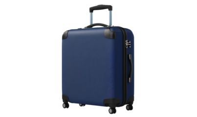 A blue travel suitcase