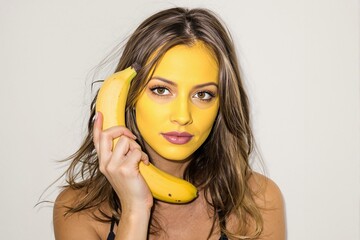 Whimsical Portrait of a Female with Fruity Expressions