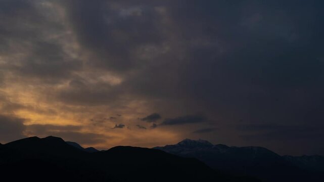 Timelapse of stunning textured sky in the mountains on the seashore