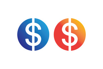 Doller sign icon vector silhouette isolated in white background