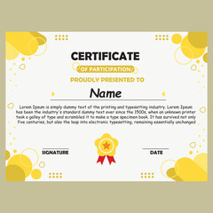 cute template of participation certificate for children