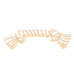 Rope dog toy. Dog chew rope knot toy. Toys for leisure, throwing and training of pets. Vector illustration in cartoon style. Isolated white background
