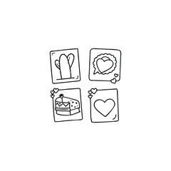 Fototapeta premium happy valentines day , flower in a pot anniversary, clip art, concepts, cut out, doodle, enjoyment, flirting, friendship, handwriting, 