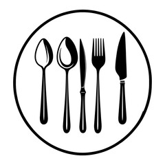 Amazing knife, spoon, and fork Image graphic icon logo design abstract concept vector stock. Can be used as a symbol related to food or tools.
