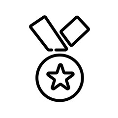medal with star vector icon