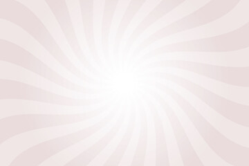 Pink gray background with white sun ray. Swirl sun ray lines starburst. Abstract texture with light of sunburst. Radial beam of sunlight. Retro background with flash. Design of sunbeam.