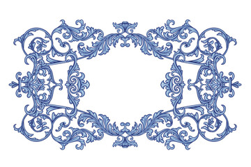 Decorative frame in Baroque style, intricate vector design