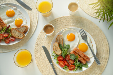 breakfast in  sunny morning