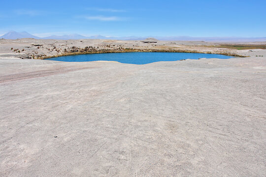 Laguna Inca Coya lake on Atacama desert  close to Chiu Chiu village in Chile