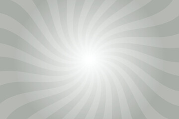 Rustic gray background with white sun ray. Swirl sun ray lines starburst. Abstract texture with light of sunburst. Radial beam of sunlight. Retro background with flash. Design of sunbeam.