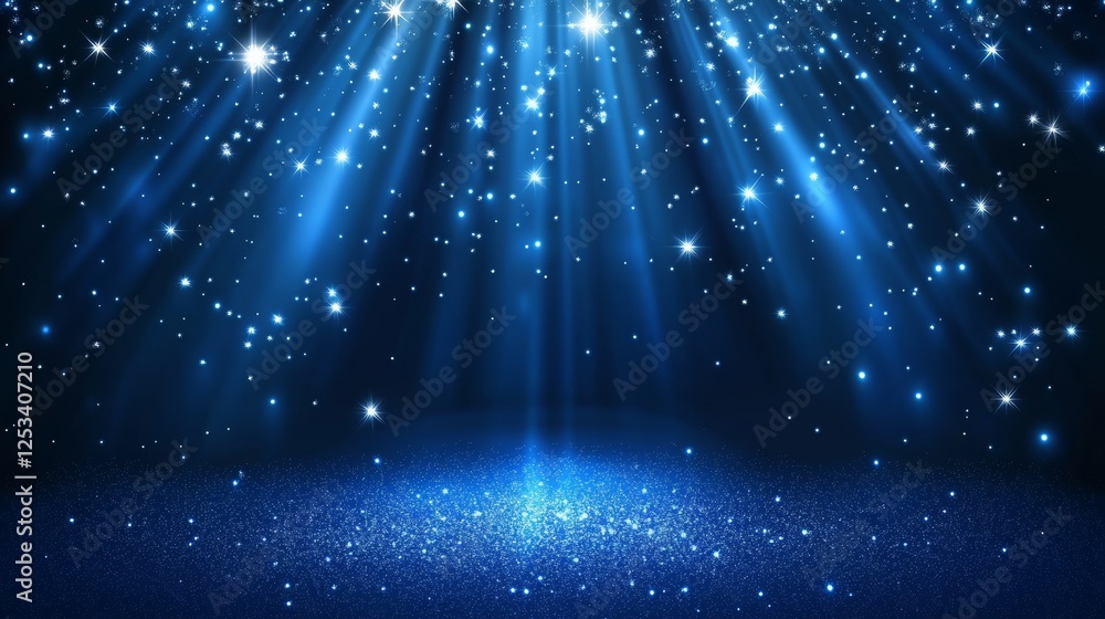 Poster dark blue gradient light with rough, grainy texture and glowing shine. modern abstract background wi