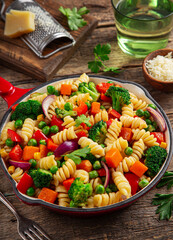 fusilli pasta with vegetables