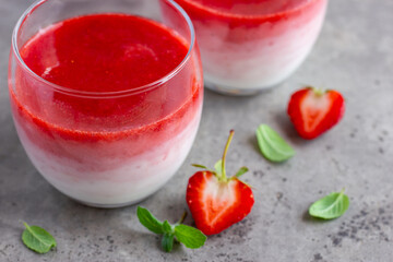 healthy  strawberry and yogurt smoothie