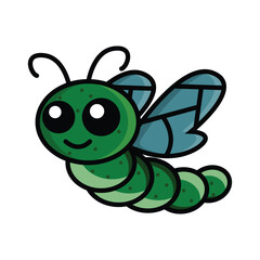 vector illustration of an adorable little winged caterpillar