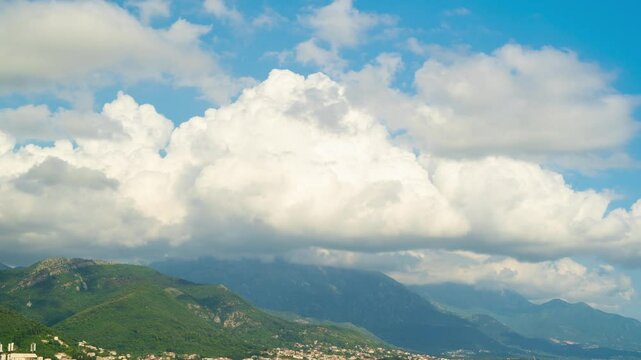 Timelapse of stunning textured sky in the mountains on the seashore
