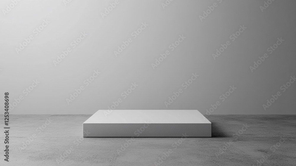 Poster simple white square product display platform minimalist studio background clean modern design empty