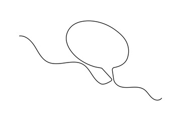 Speech bubble shape continuous single line drawing of minimalist outline vector illustration 