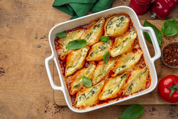 Ricotta and spinach stuffed shell  pasta