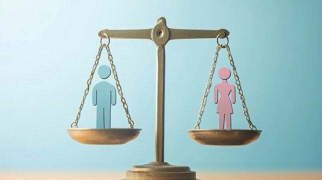 Balancing masculinity, femininity, and neutrality on a classic scale represents equality and harmony