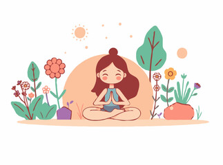 Wellness and Mindfulness Concepts in Modern Vector Artwork