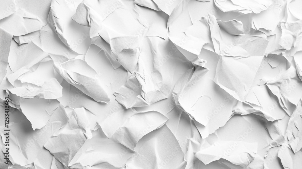 Poster abstract white crumpled paper texture background design element art wall style light shade image