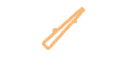 Icon wand is made of yellow grains of sand. Some grains of sand fall down. Transparent background. Black