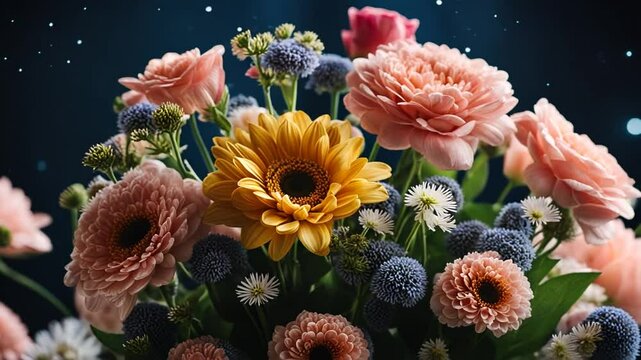 Bouquet of flowers on the moon.