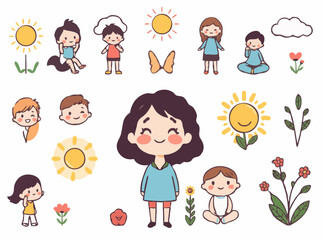 Positive Mental Health and Wellbeing Illustrations Collection