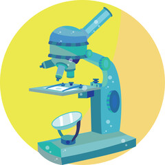 microscope icon of color chemistry biology concept. Vector illustration science