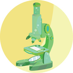 microscope icon of color chemistry biology concept. Vector illustration science