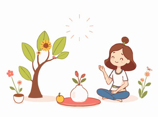 Mindful Living and Wellness Vector Illustrations for Projects