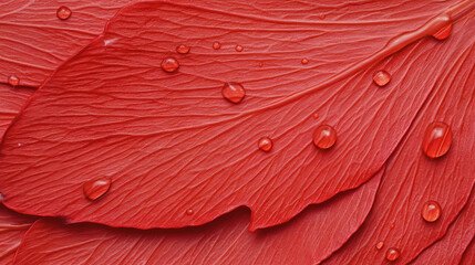 Red petals with water droplets.