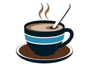 Isolated White Coffee Cup: Perfect for Menu Designs, Branding, and Cafe Websites. Clean, minimalist vector illustration of a classic coffee mug, ideal