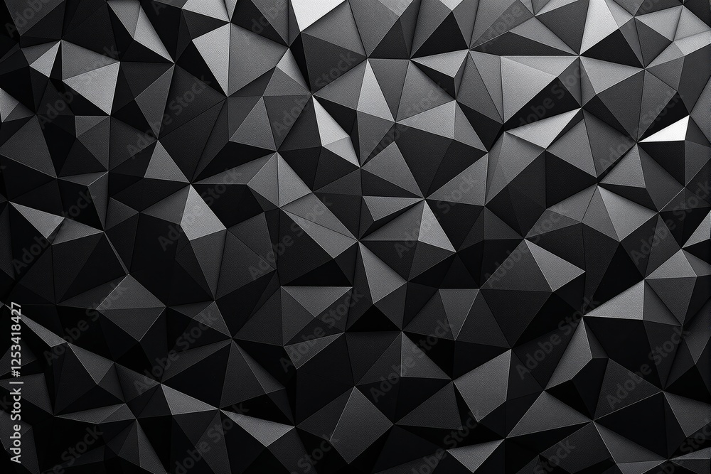Poster Geometric dark abstract background with triangular shapes.