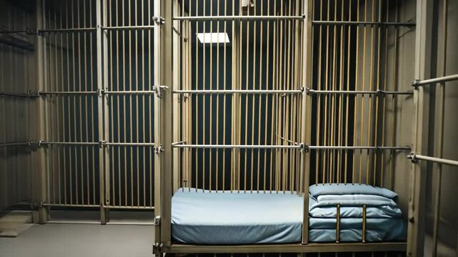 Bed in a prison cell.