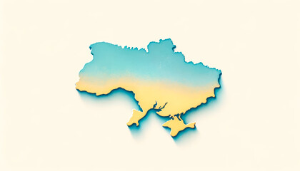 Obraz premium Ukraine Map With National Colors, Symbolic Representation Of The Country, 2025, Concept Of National Identity And Patriotism, Suitable For Businesses In Tourism, Education, And Cultural Events.