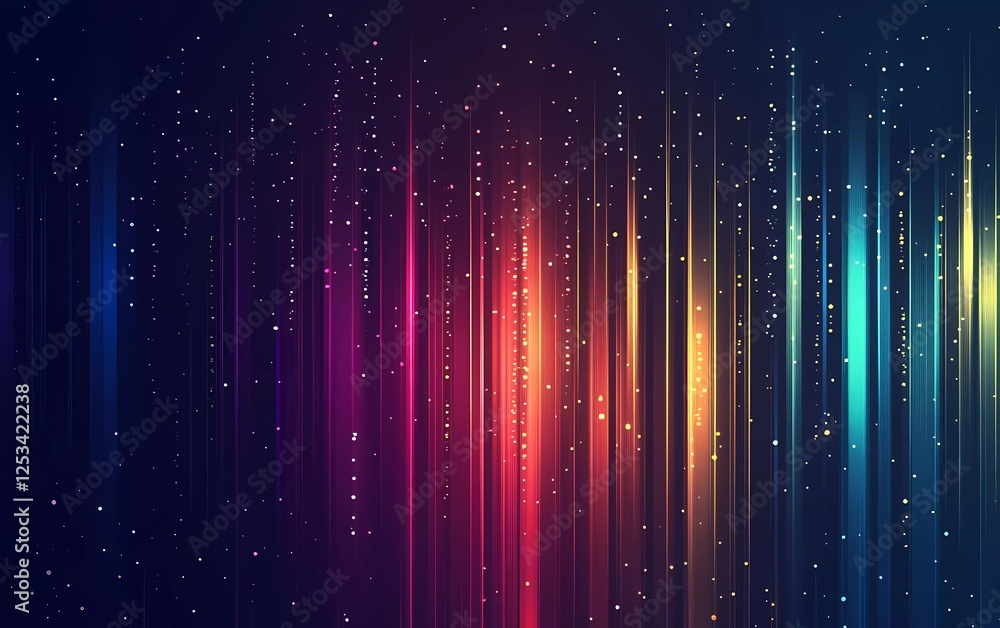 Fototapete abstract, colorful sound wave background. audio spectrum with glowing elements on a dark blue backdr