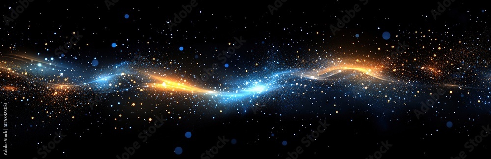 Poster abstract background with bokeh lights and stars creating a dreamy cosmic atmosphere ideal for artist