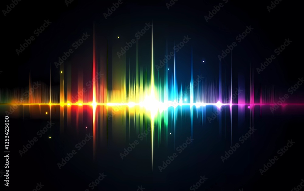 Poster colorful sound wave background vector presentation design with a colorful spectrum and energy effect