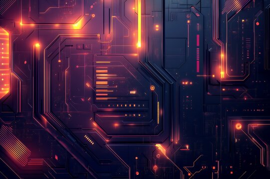 Abstract Futuristic Technology Circuit Board Design