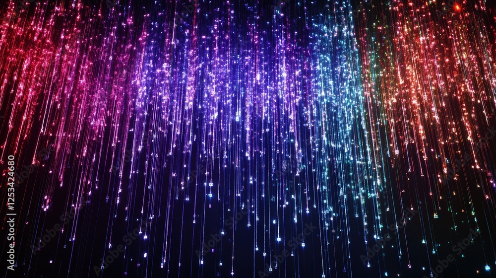 Poster wireless data transmission, high speed internet. information flow in abstract cyberspace. neural net