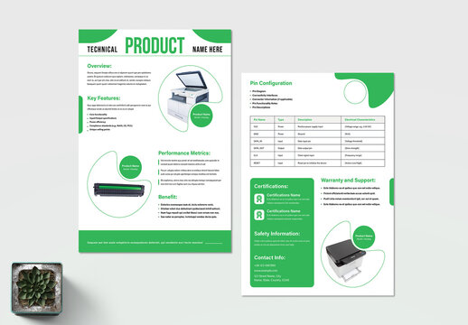 Technical Product Data Sheet Layout